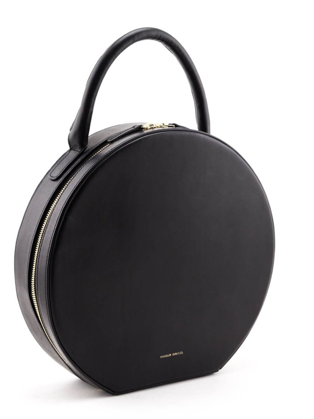 NWT MANSUR GAVRIEL BLACK VEGETABLE-TANNED LEATHER LARGE CIRCLE BAG